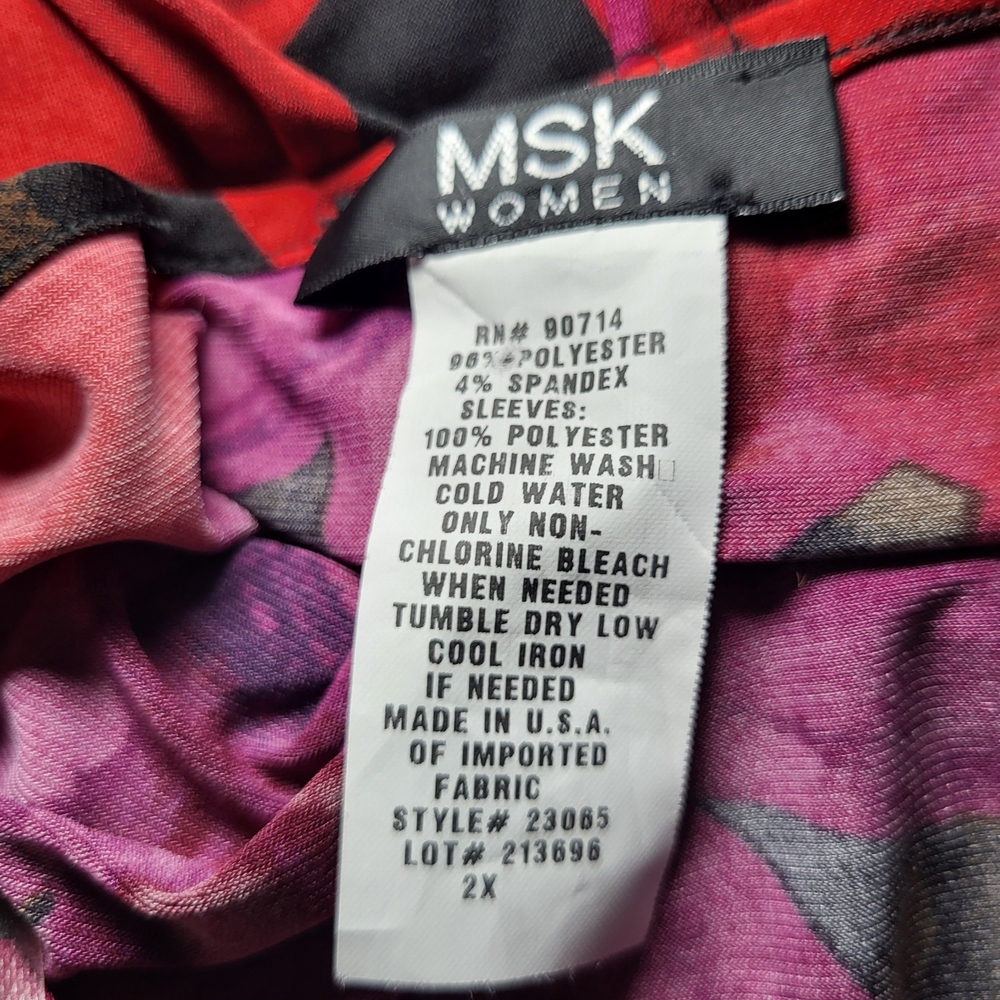 MSK Dress Floral Bell Sleeves Plus Size Romantic Spring - Picture 3 of 6